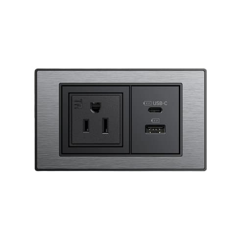 TeleAdapt PowerHub Mini Charging Station with 1 Outlets, 1 USB and USB-C Port